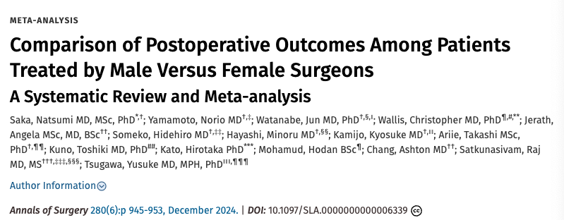 Cecilia Pompili: Women surgeons show superior performance in meta-analysis